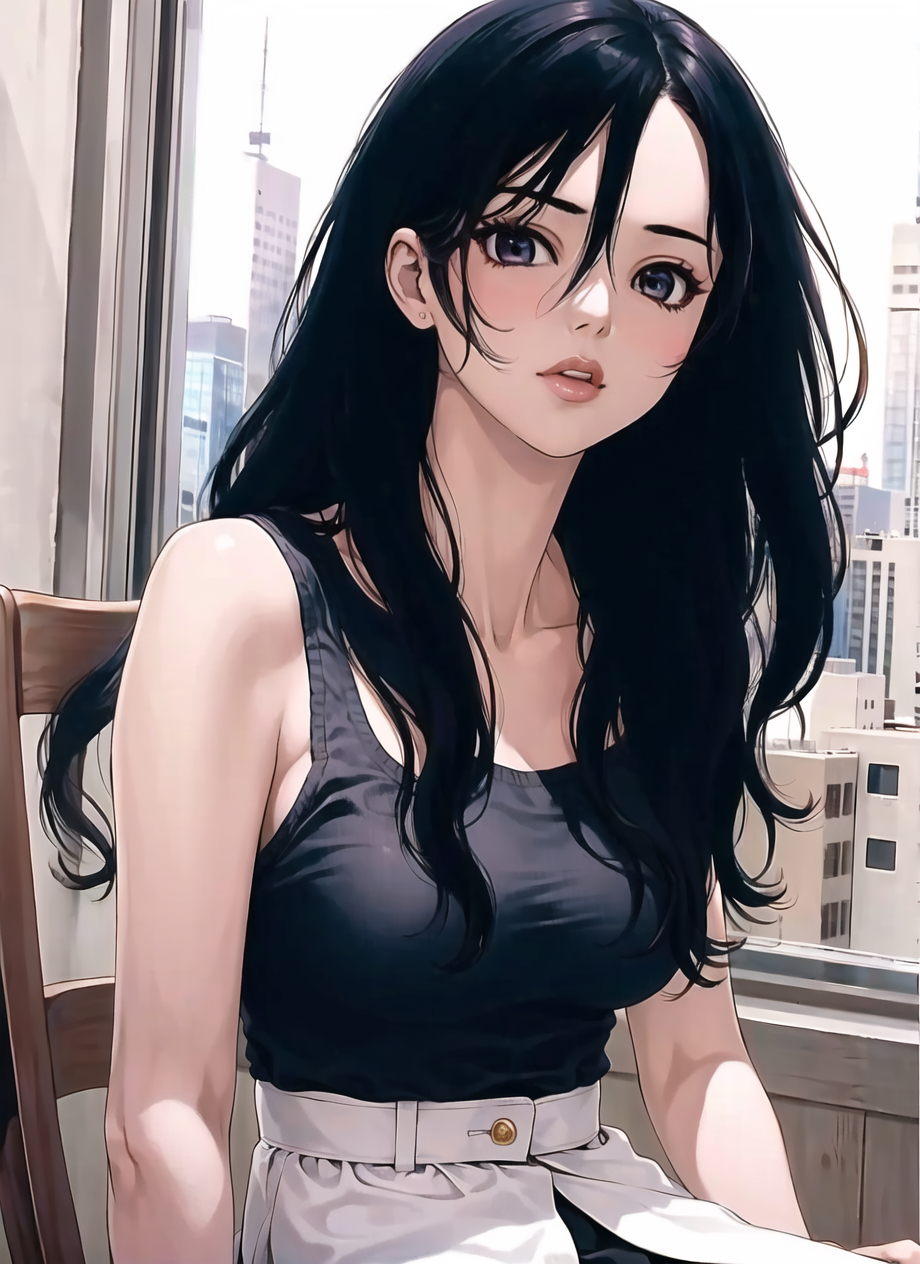 3978521208-3690578509-boichi manga style, 1girl, , solo, sitting, long hair, upper body, ((masterpiece)).png